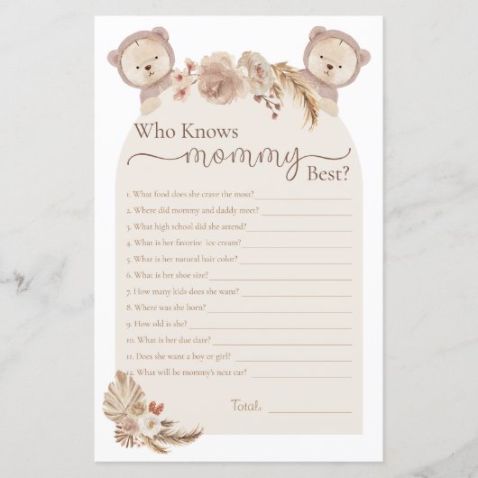 Papier Jumeaux Nounours Qui Connaît Maman le Mieux Jeu de (Devant)