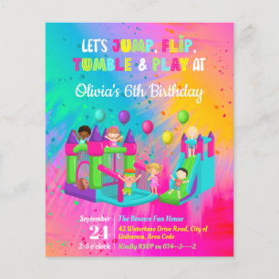 Papier Jump Trampoline Bounce House Enfant Invitation d'a
