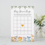 Papier Jungle Animaux Baby shower Bingo Jeu (Debout devant)
