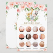 Papier Jungle Animaux Floral Baby or Beer Belly Jeu (Devant / Derrière)