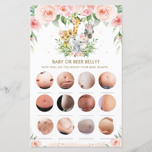 Papier Jungle Animaux Floral Baby or Beer Belly Jeu (Devant)