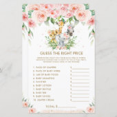 Papier Jungle Animaux Floral Devinez le bon prix jeu (Devant / Derrière)