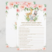 Papier Jungle Animaux Floral Qui Connaît Papa Meilleur Je (Devant / Derrière)