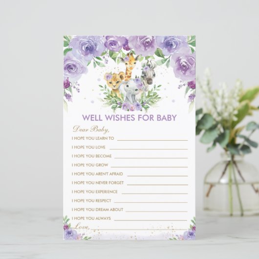 Papier Jungle Animaux Floral Wives for Baby Card (Debout devant)