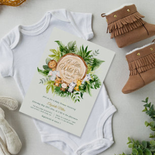 Papier jungle animaux sauvages un baby shower invitation