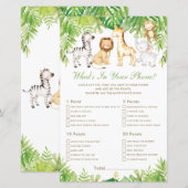 Papier Jungle Animaux Végétation Ce qu'il y a dans votre (Devant / Derrière)