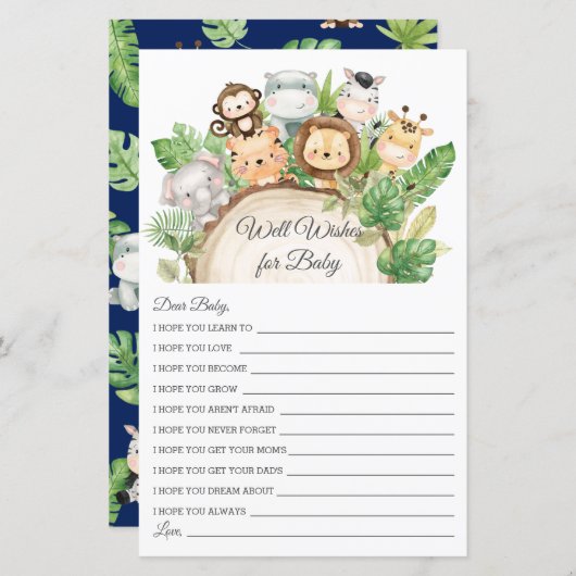 Papier Jungle Greenery Wives for Baby shower Card (Devant / Derrière)