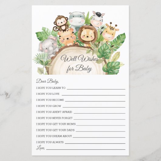 Papier Jungle Greenery Wives for Baby shower Card (Devant)