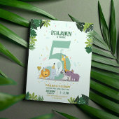 Papier Jungle Safari Animaux Budget Anniversaire Invitati