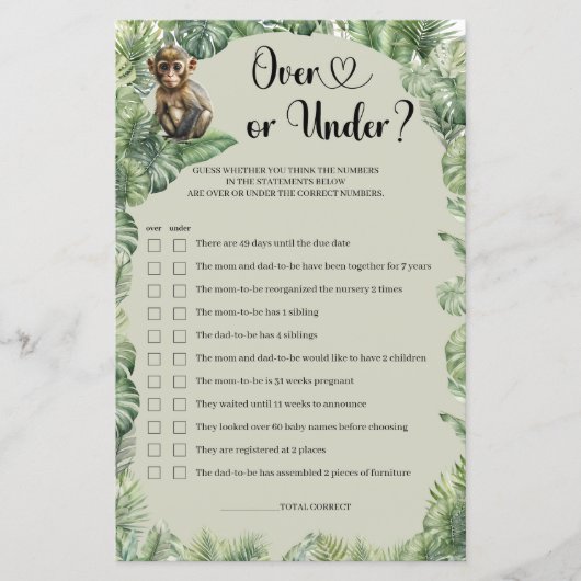 Papier Jungle Safari Animaux La verdure au-dessus ou en-d (Devant)