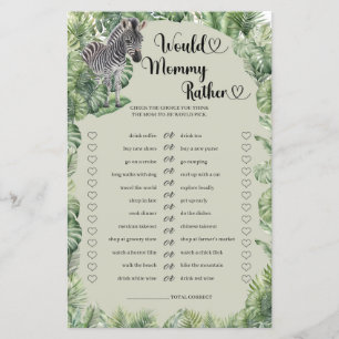 Papier Jungle Safari Animaux Voudraient Maman Plutôt jeu