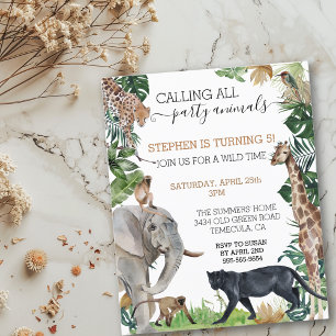 Papier Jungle Safari appeler la fête Animaux Panther