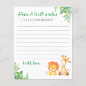 Papier Jungle Safari Garçon Douche Nouveau Parents Consei (Devant)