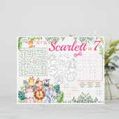 Papier Jungle Sets de table Safari, fiche d'activité Safa (Debout devant)