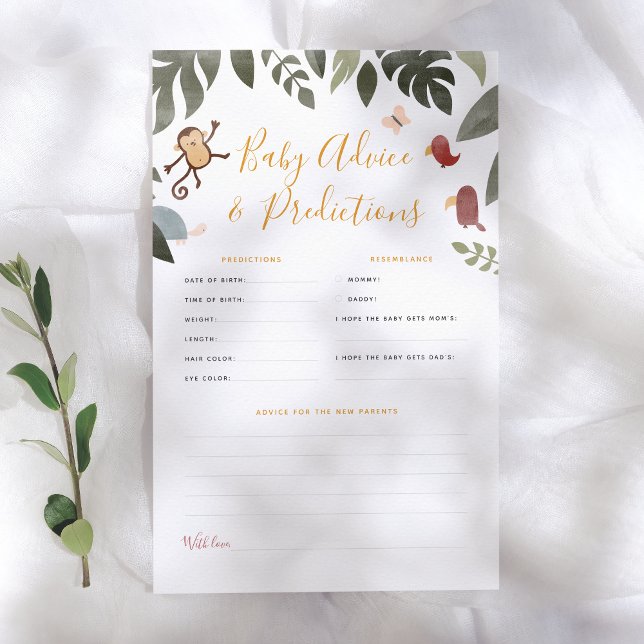 Papier Jungle Storybook Baby Predictions & Conseils Jeu (Créateur téléchargé)