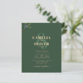 Papier Juniper Green Faire-part de mariage moderne (Debout devant)