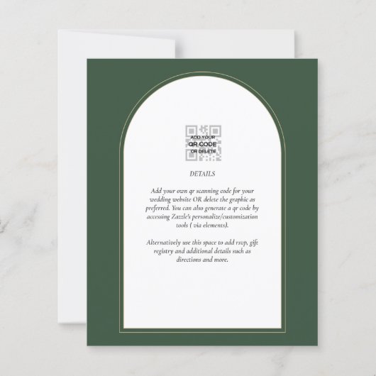 Papier Juniper Green Faire-part de mariage moderne (Dos)