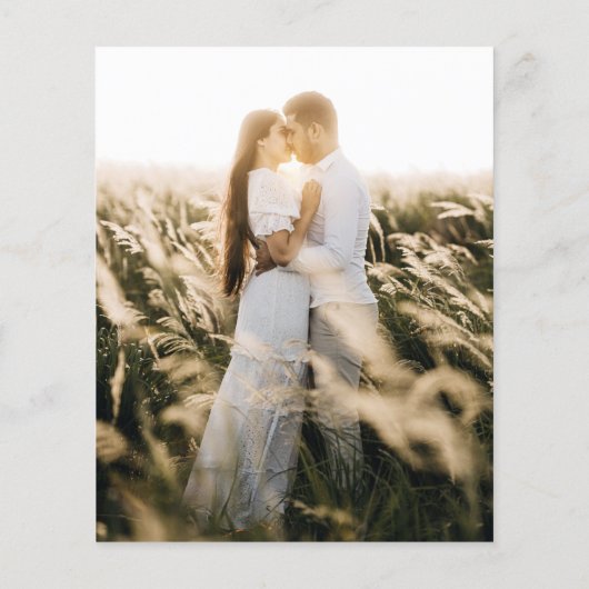 Papier Juniper Green Gold PHOTO Invitation de mariage BUD (Dos)