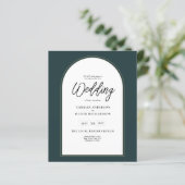 Papier JUNIPER Green Gold Wedding INVITE QR Code moderne (Debout devant)