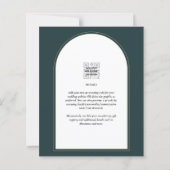 Papier JUNIPER Green Gold Wedding INVITE QR Code moderne (Dos)