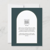 Papier JUNIPER Green Gold Wedding INVITE QR Code moderne (Dos)