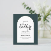 Papier JUNIPER Green Gold Wedding INVITE QR Code moderne (Debout devant)