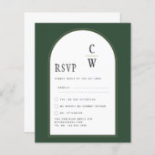 Papier JUNIPER GREEN OR PHOTO Wedding INVITE (Devant / Derrière)