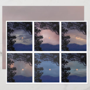 Papier Junk Journal Féerie Ciel Lune Arbres Imaginaire 19