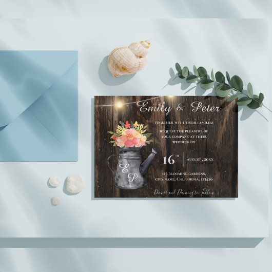 Papier Jus de bois rustique Mariage d'aquarelle orange