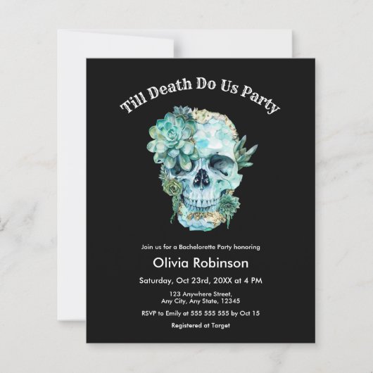Papier Jusqu'à la mort Do Us Part Bachelorette Invitation (Devant)
