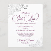 Papier Just Love Magenta QR Code BUDGET Mariage Inviter (Devant)