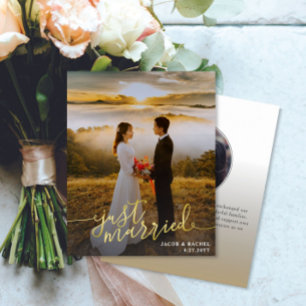 Papier Juste marié Gold Type Photo Mariage
