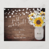 Papier Juste marié Russe Mariage de tournesol Faire-part (Devant)