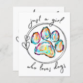 Papier Juste une fille qui aime les Chiens (Devant / Derrière)