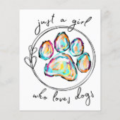 Papier Juste une fille qui aime les Chiens (Dos)