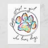 Papier Juste une fille qui aime les Chiens (Devant)