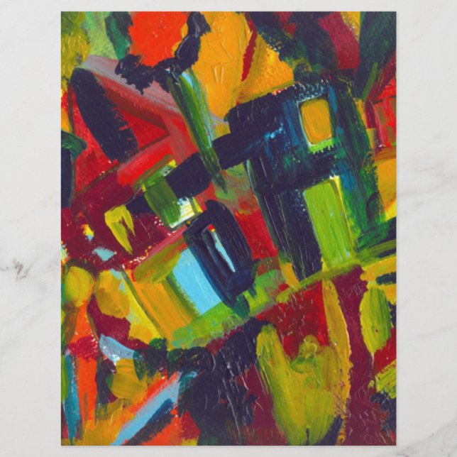 Papier Kandinsky 304 Oeuvre Abstraite colorée (Devant)