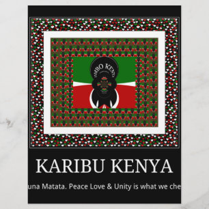 Papier Karibu Kenya : Design des couleurs du drapeau nati