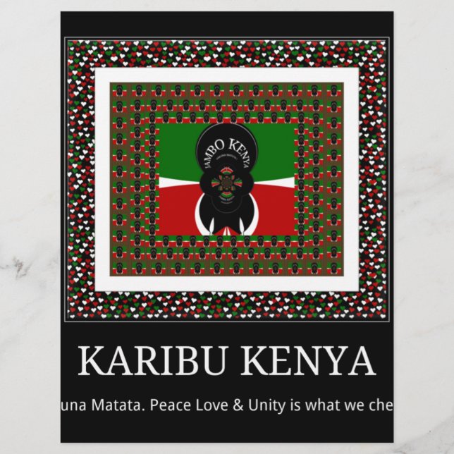 Papier Karibu Kenya : Design des couleurs du drapeau nati (Devant)