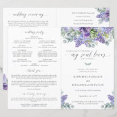 Papier Katherine Purple Catholic Mariage Mass Program (Devant / Derrière)