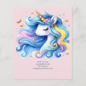 Papier Kawaii Unicorn 1er anniversaire Fairytale Annivers (Dos)