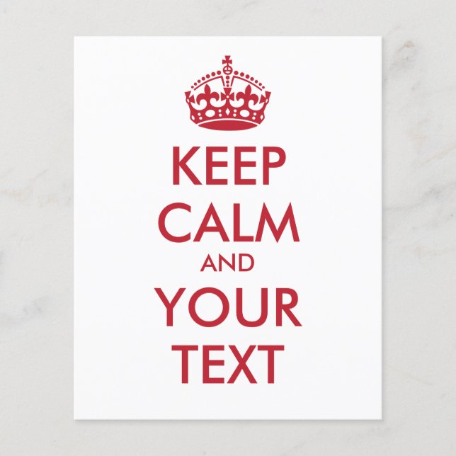 Papier KEEP CALM and YOUR TEXT (Devant)
