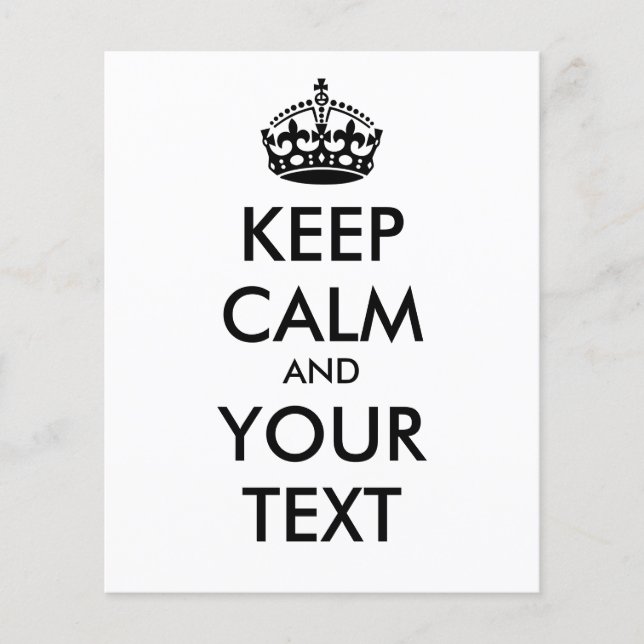 Papier KEEP CALM and YOUR TEXT (Devant)