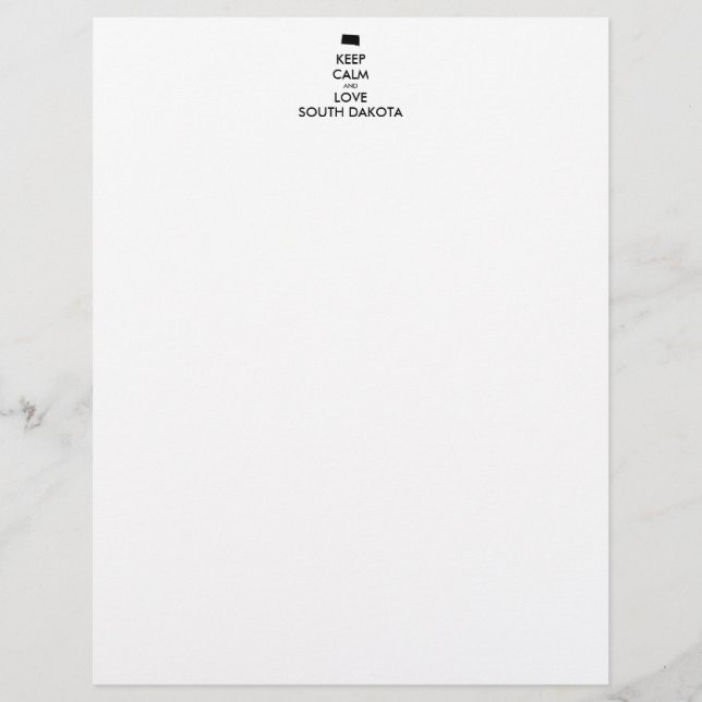 Papier KEEP CALM et LOVE SOUTH DAKOTA (Devant)