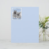 Papier Keeshond Paire de Kees Peinture Art animal origina (Debout devant)