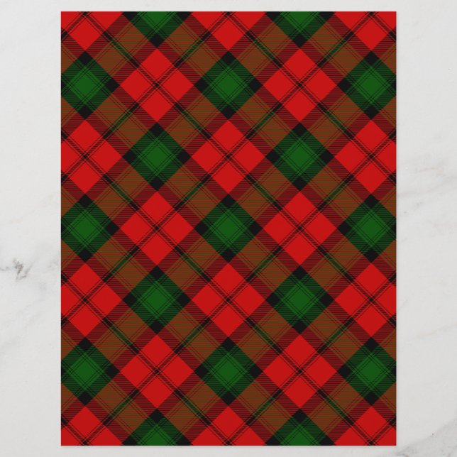 Papier Kerr tartan rouge vert plaid (Devant)