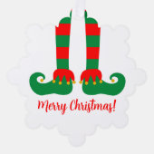 Papier Kerst foto ornament met jolly elfvoeten (Voorkant)
