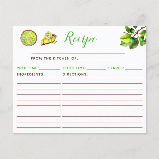 Papier Key Lime Pie Recipe (Devant)