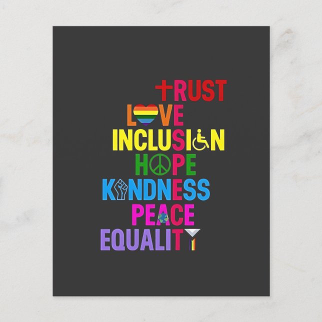 Papier Kindness Peace Equality Love Inclusion Hope (Devant)