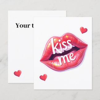 Papier Kiss Me Glossy Red Lips Art Illustration